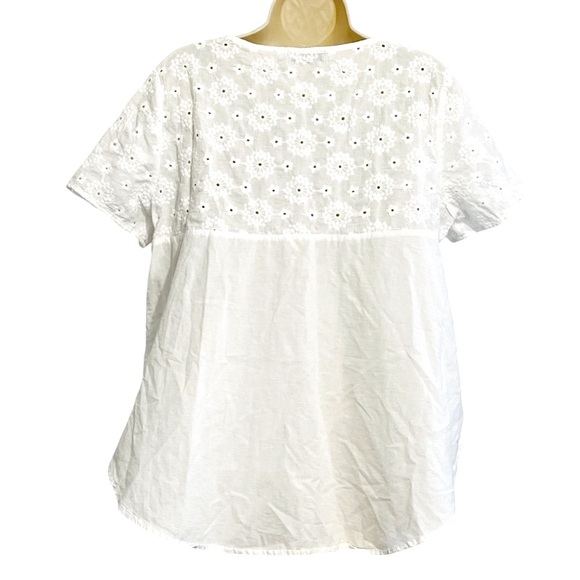 MISSLOOK Short Sleeve Blouse, Lightweight, and Relaxed Fit, Solid White, Size XL - Picture 5 of 5